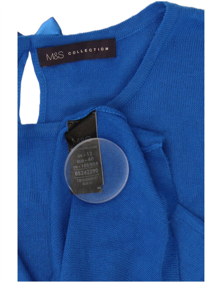 Suéter feminino Marks & Spencer com gola canoa Reino Unido 12 azul médio