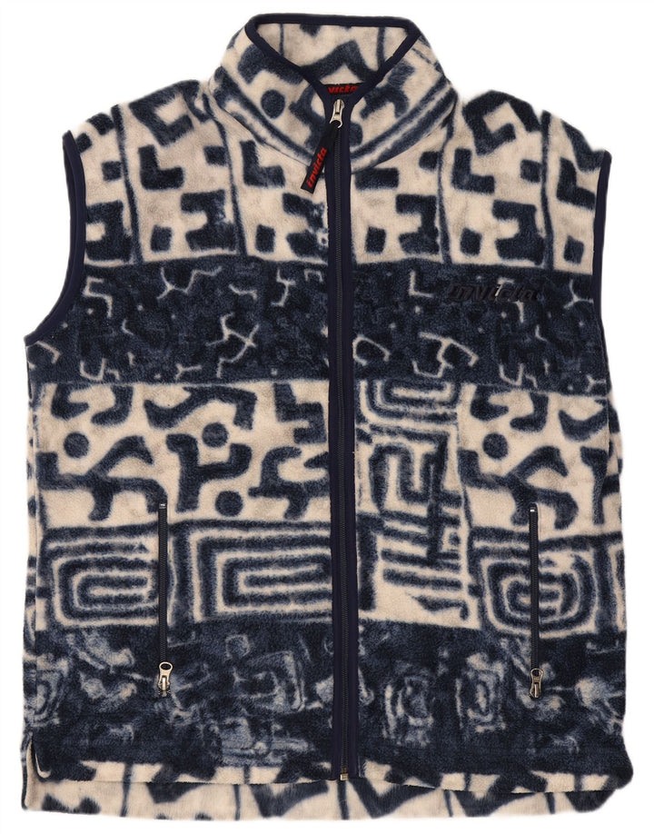 Colete masculino de lã Invicta UK 38 poliéster geométrico azul marinho médio