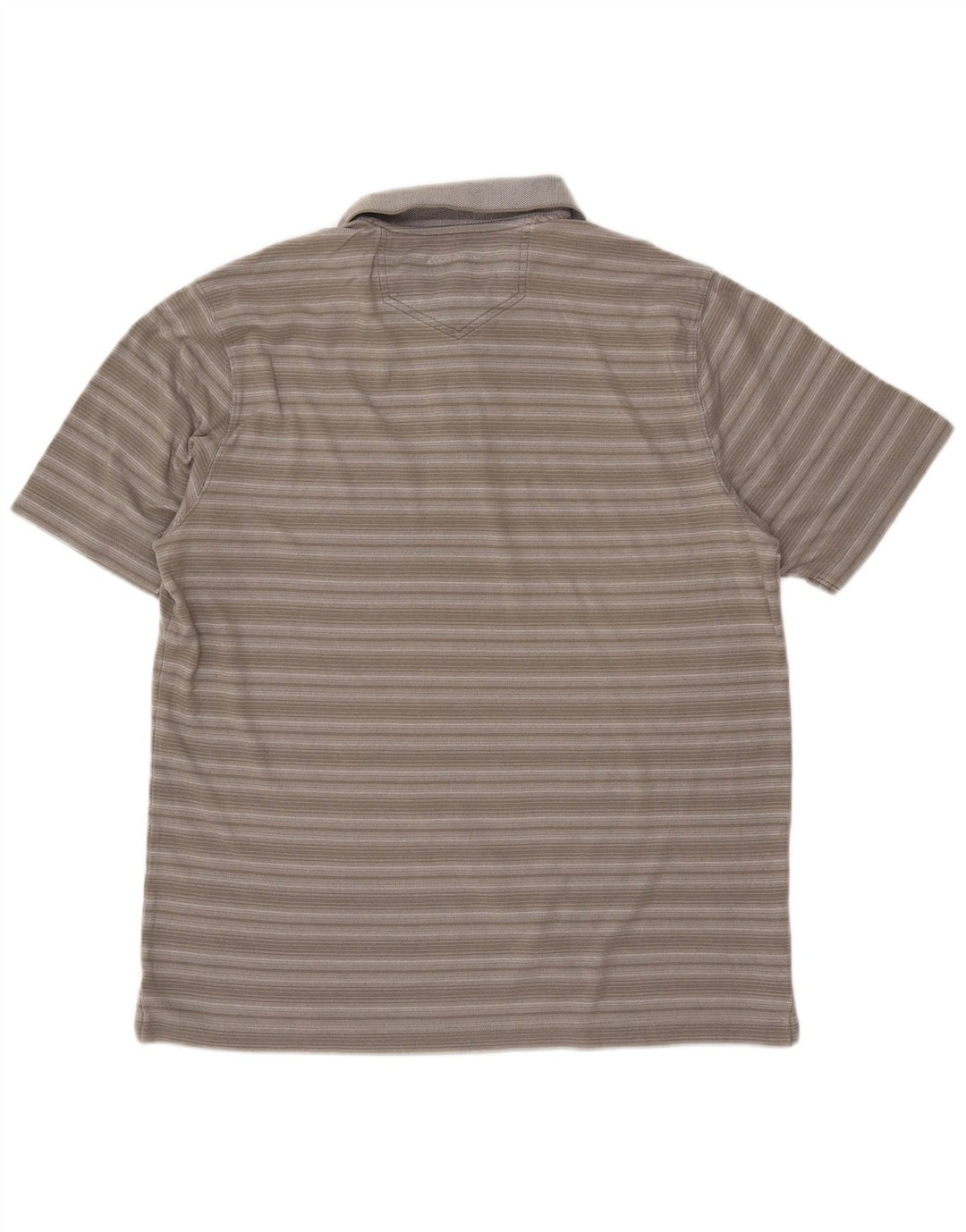 Camisa polo masculina EDDIE BAUER algodão listrado cinza médio