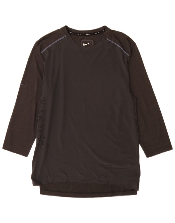 Vestido feminino Nike manga 3/4 com estampa gráfica UK 10 pequeno xadrez cinza