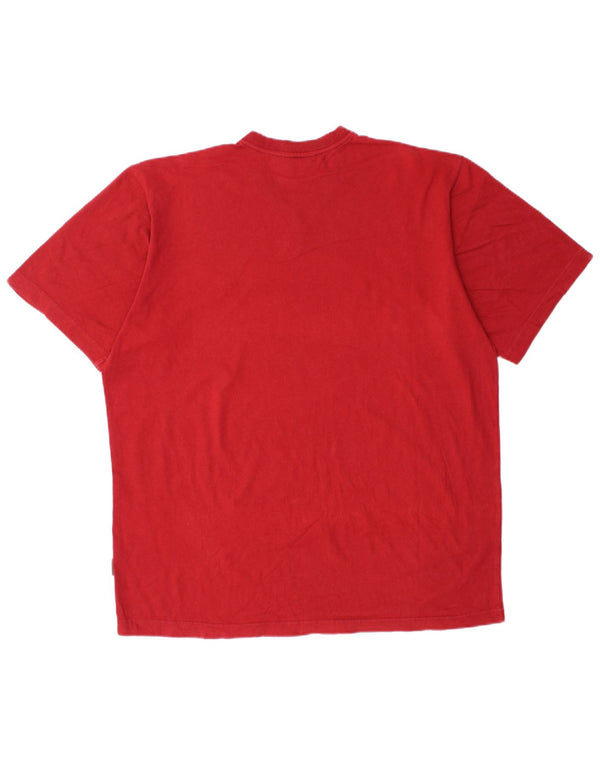 Adidas Mens T-Shirt Top UK 42/44 Grande Algodão Vermelho