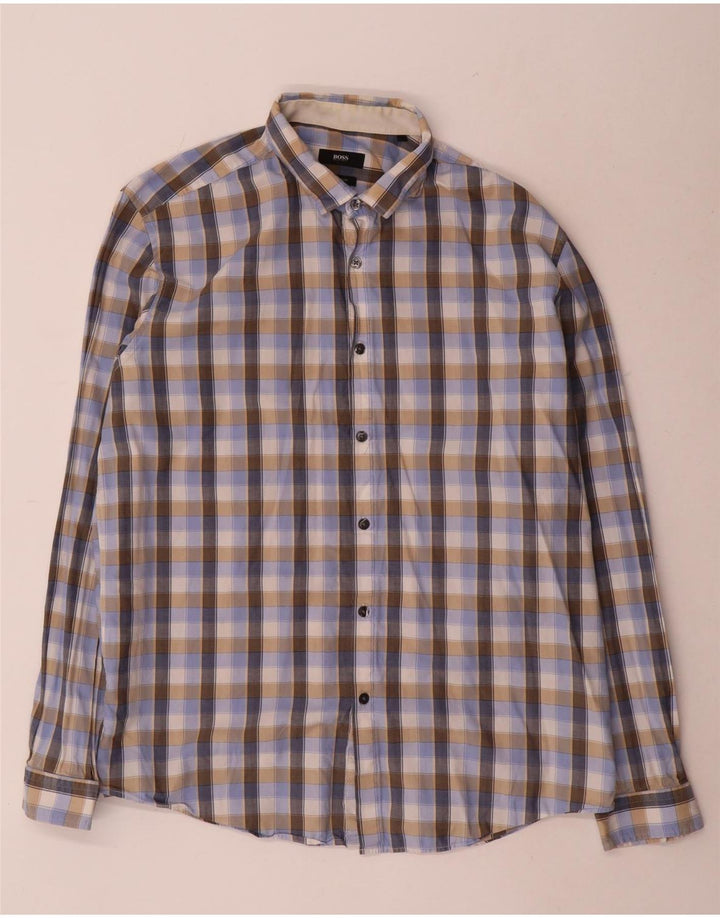 Camisa masculina Hugo Boss Regular Fit XL algodão xadrez multicolorido