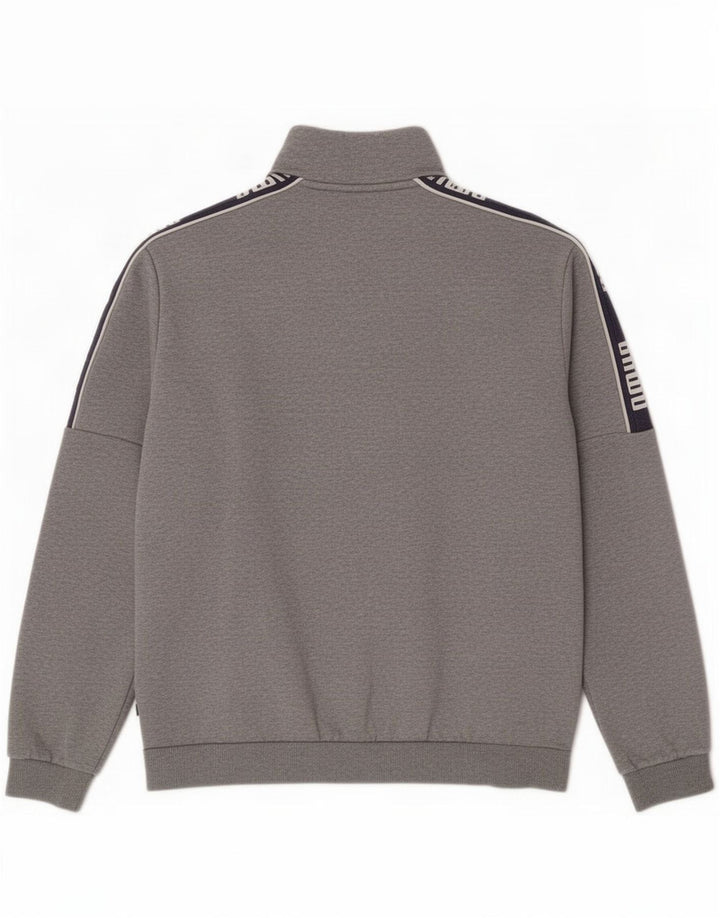 Jaqueta masculina Puma Graphic Tracksuit Top cinza médio algodão colorblock