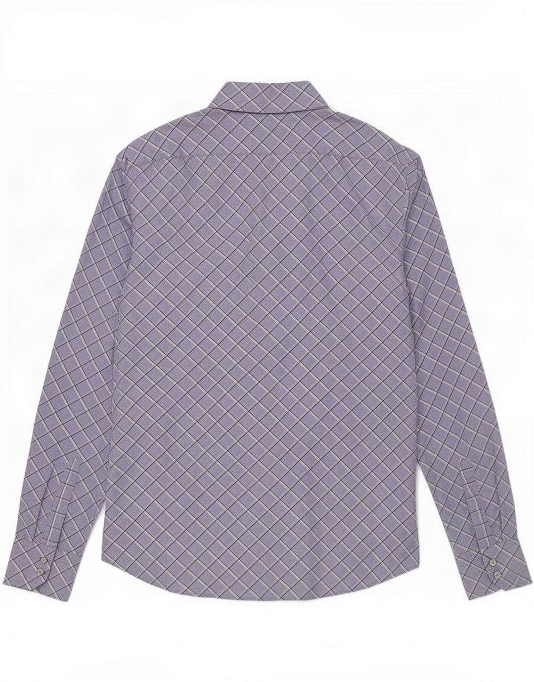 Camisa masculina Benetton grande algodão xadrez azul
