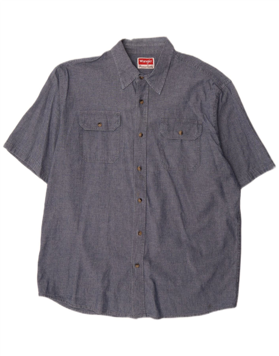 Wrangler Camisa masculina de manga curta grande algodão azul marinho