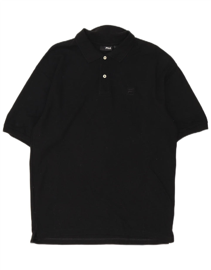 Camisa polo masculina Fila médio algodão preto