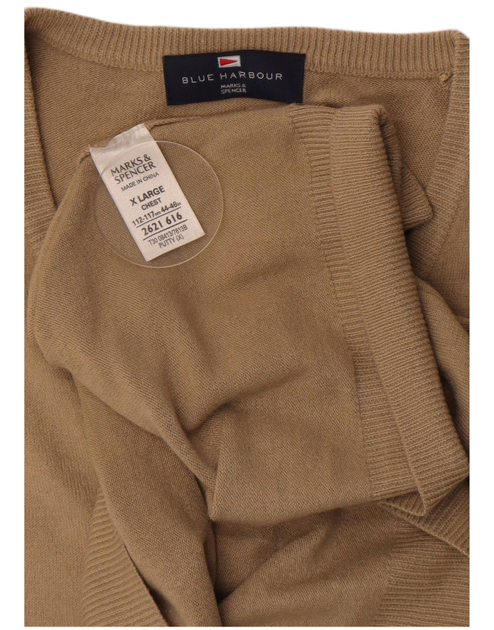 Regata masculina Marks & Spencer Blue Harbor Vest XL bege acrílico