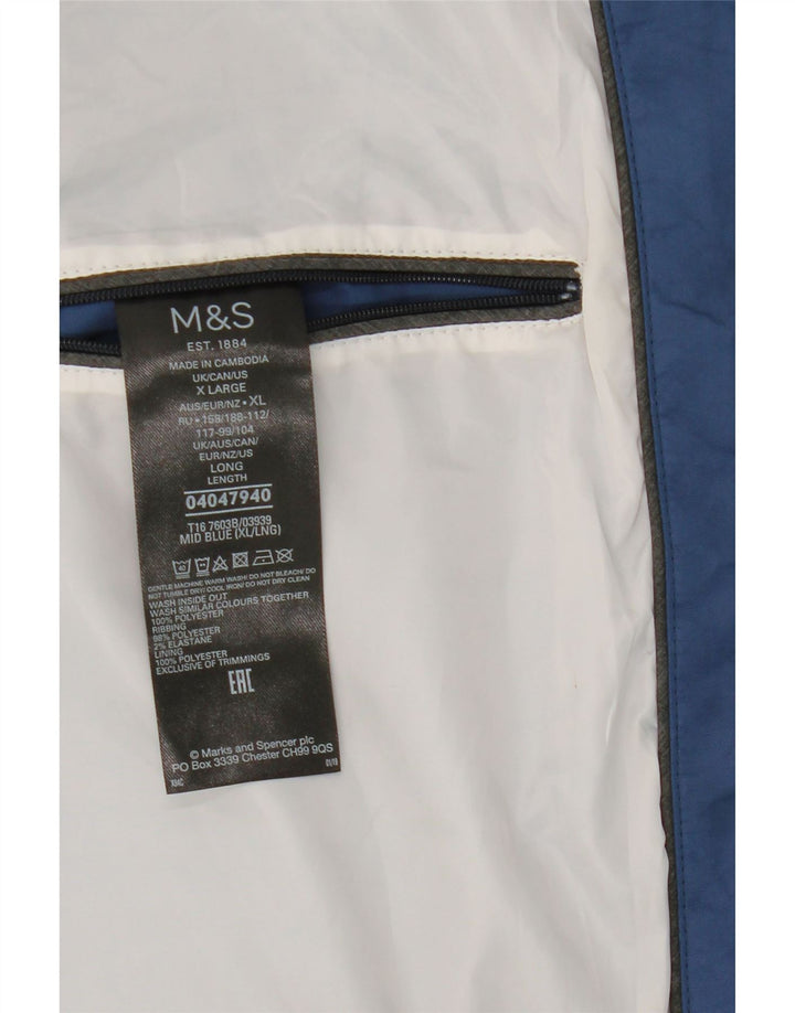Jaqueta bomber masculina Marks & Spencer Reino Unido 42 XL azul poliéster