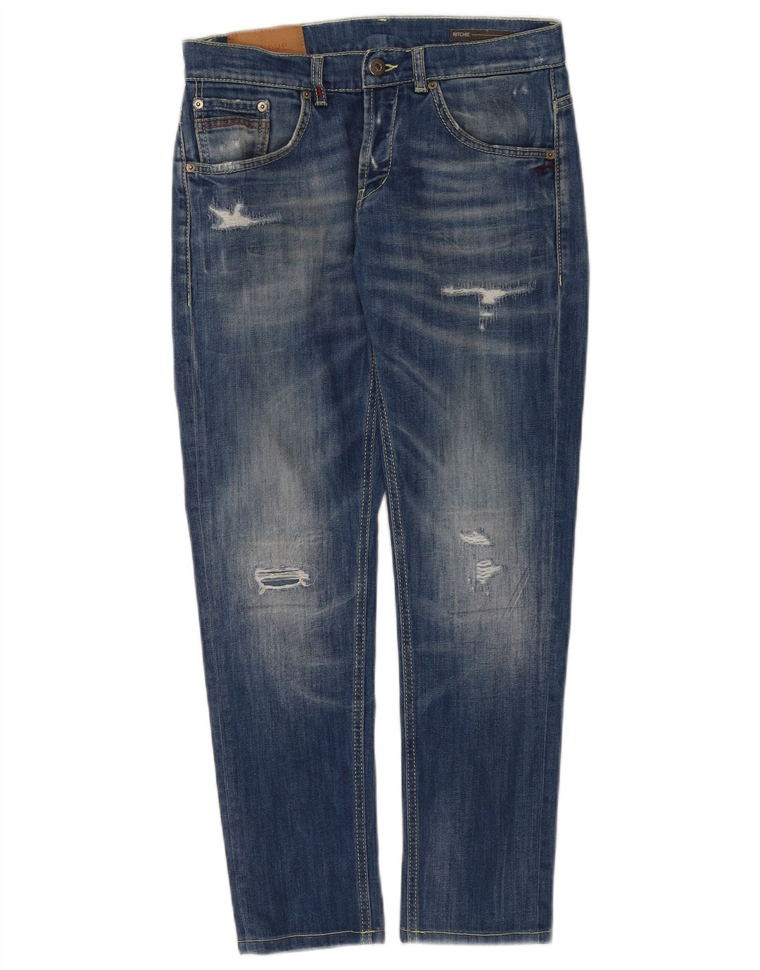 Calça jeans feminina Dondup Ritchie Distressed W31 L28 azul algodão