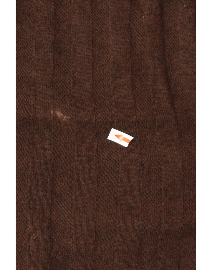 Suéter masculino Zara com ajuste solto e gola redonda, marrom médio