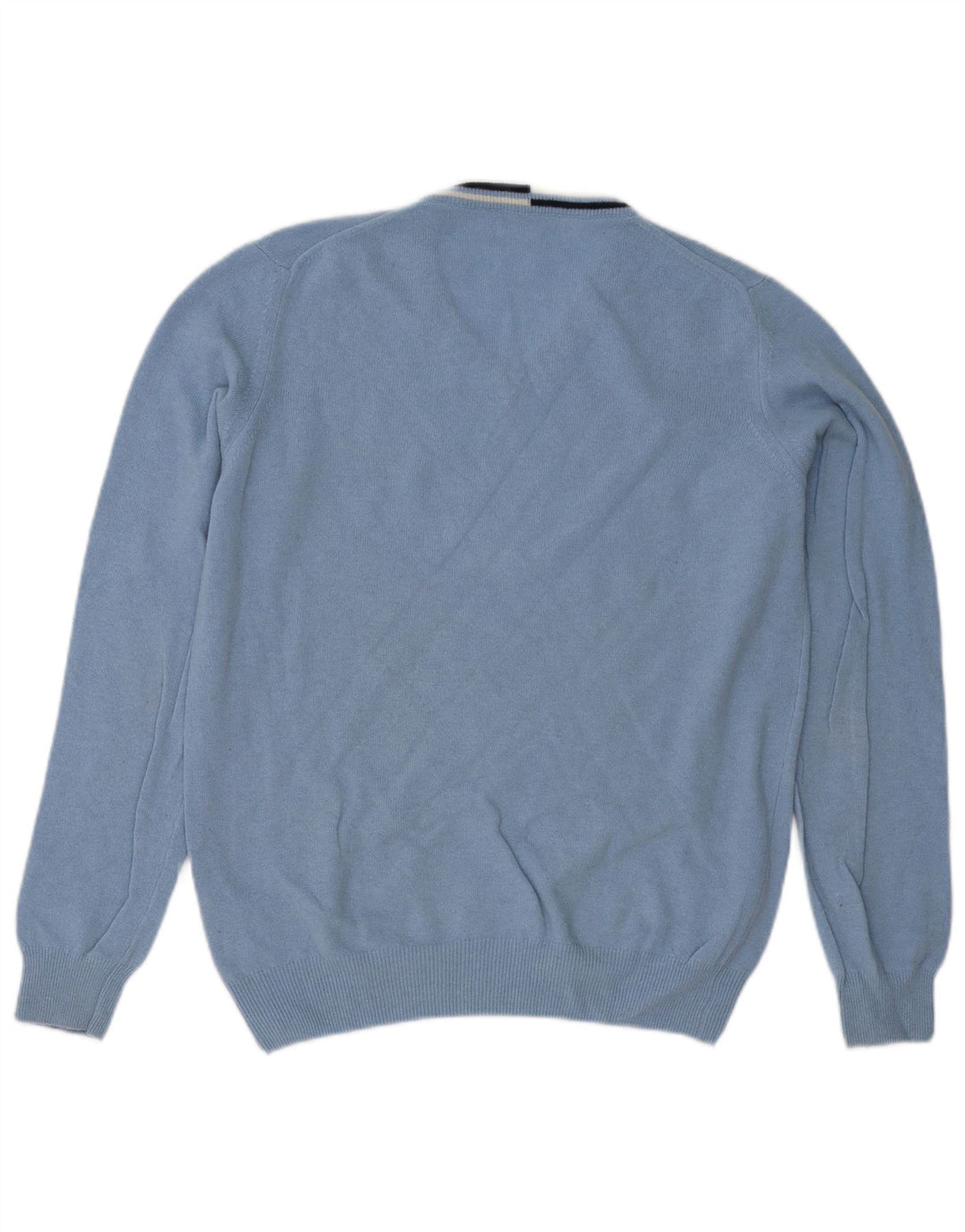 Suéter masculino Fred Perry com decote em V 15-16 anos lã azul