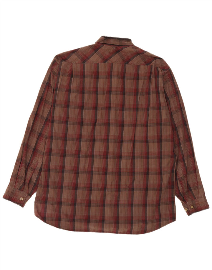 Camisa masculina Marlboro Classics XL marrom xadrez algodão