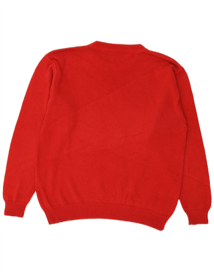 Suéter masculino VINTAGE com gola redonda IT 48 algodão vermelho médio