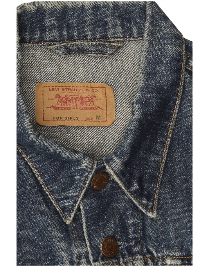 Jaqueta jeans feminina Levi's 11-12 anos médio azul marinho algodão
