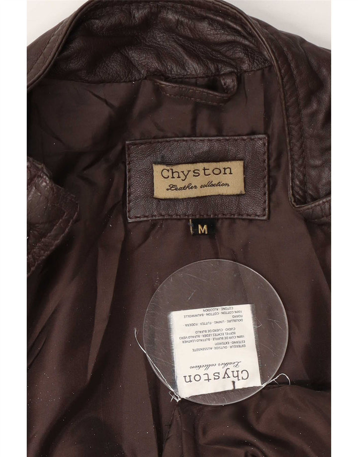 Chyston jaqueta feminina de couro UK 12 marrom médio