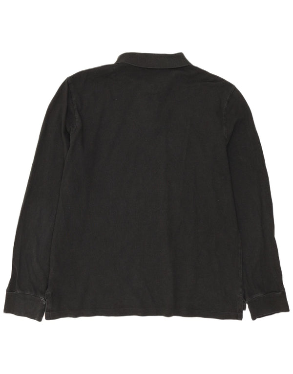 Camisa polo masculina de manga comprida Polo Ralph Lauren XL de algodão preto