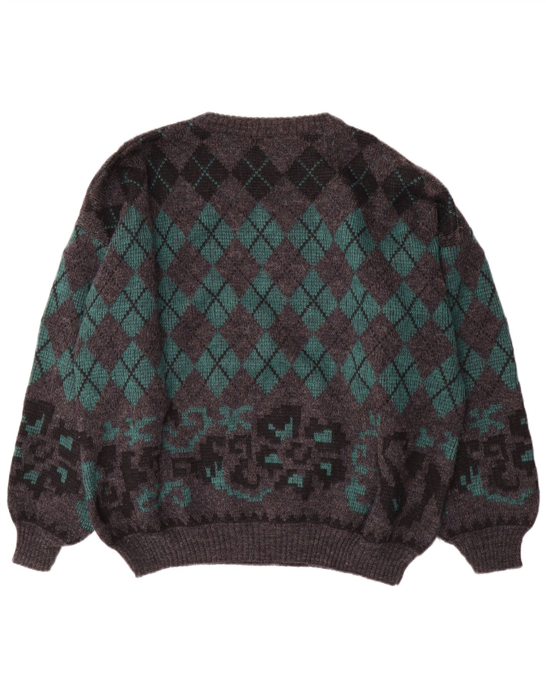 Suéter masculino Gala com gola canoa XL cinza Argyle/lã diamante