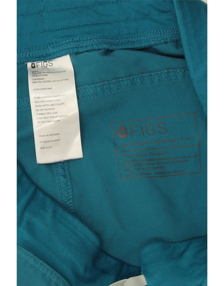 Calça Cargo Reta Feminina Figs Médio W30 L28 Azul Poliéster