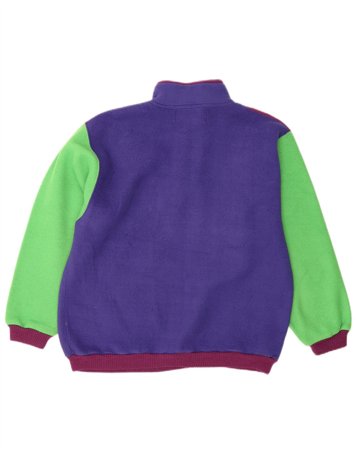 Camisola de lã com pescoço de botão masculino vintage pequeno colorblock multicolorido