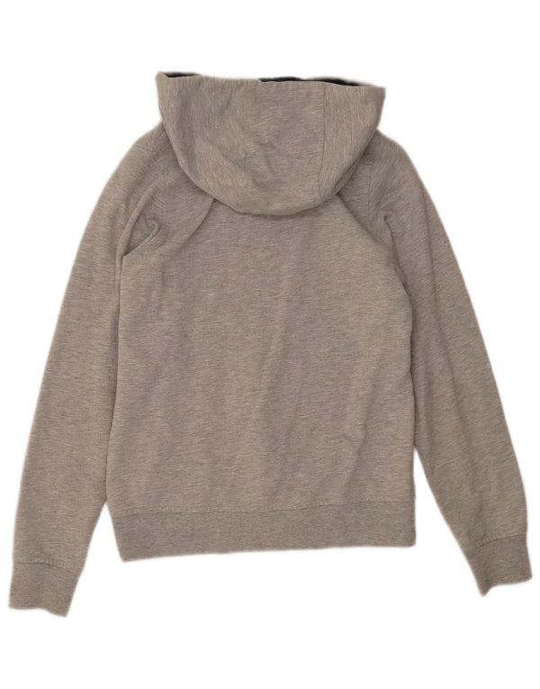 Helly Hansen Womens Graphic Hoodie Jumper UK 6 XS Grey Flecked Cotton