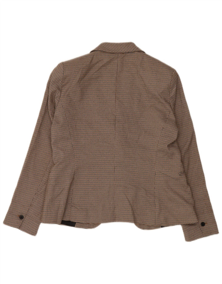 Jaqueta blazer feminina Zara com 1 botão EU 42 grande marrom houndstooth