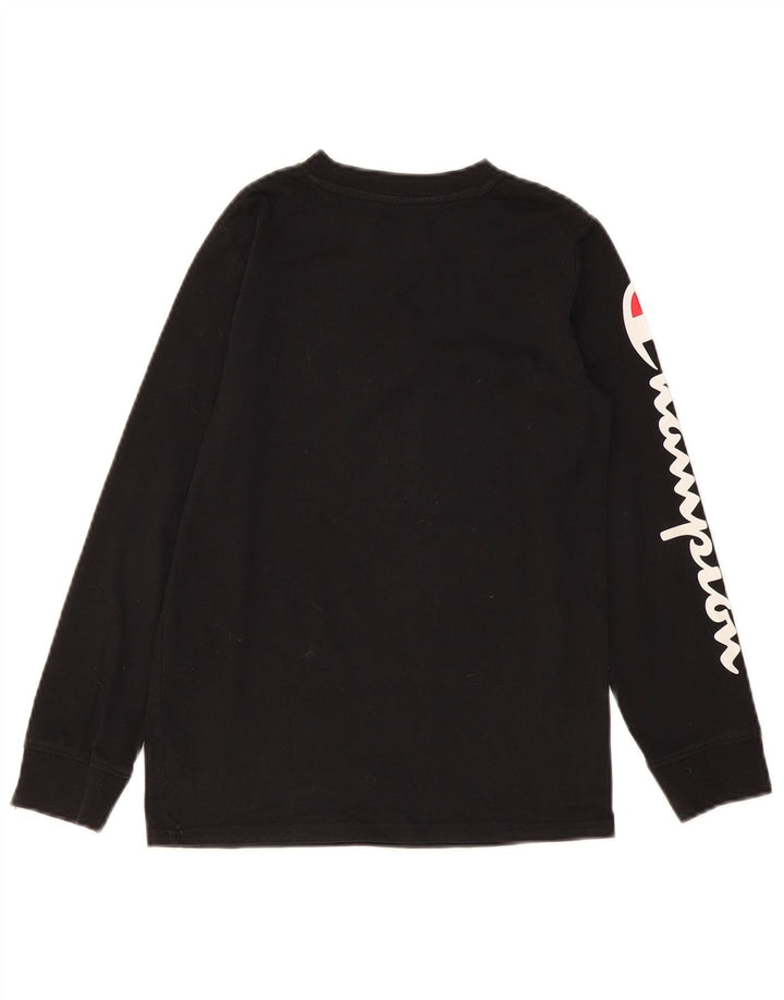 Champion Boys Graphic Top Manga Longa 9-10 Anos Médio Algodão Preto