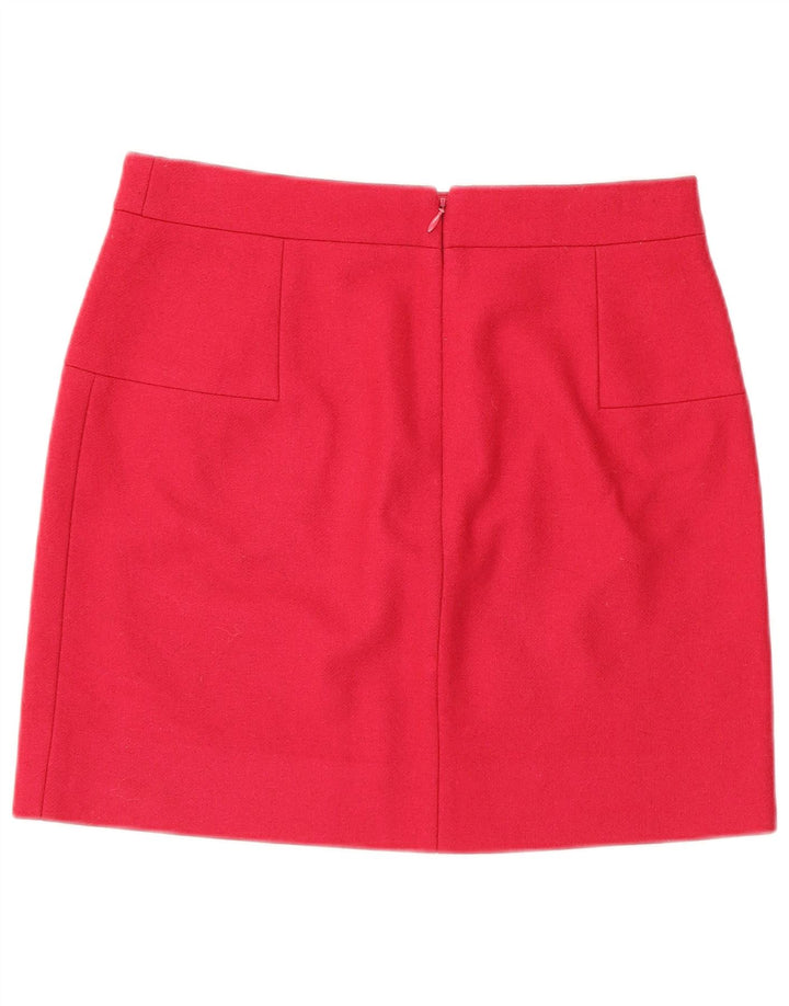 Minissaia feminina J. Crew EUA 2 XS W28 lã rosa