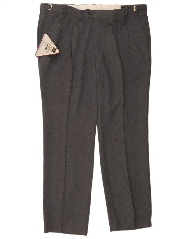 Calça masculina Farah Pegged Suit W46 L33 poliéster cinza