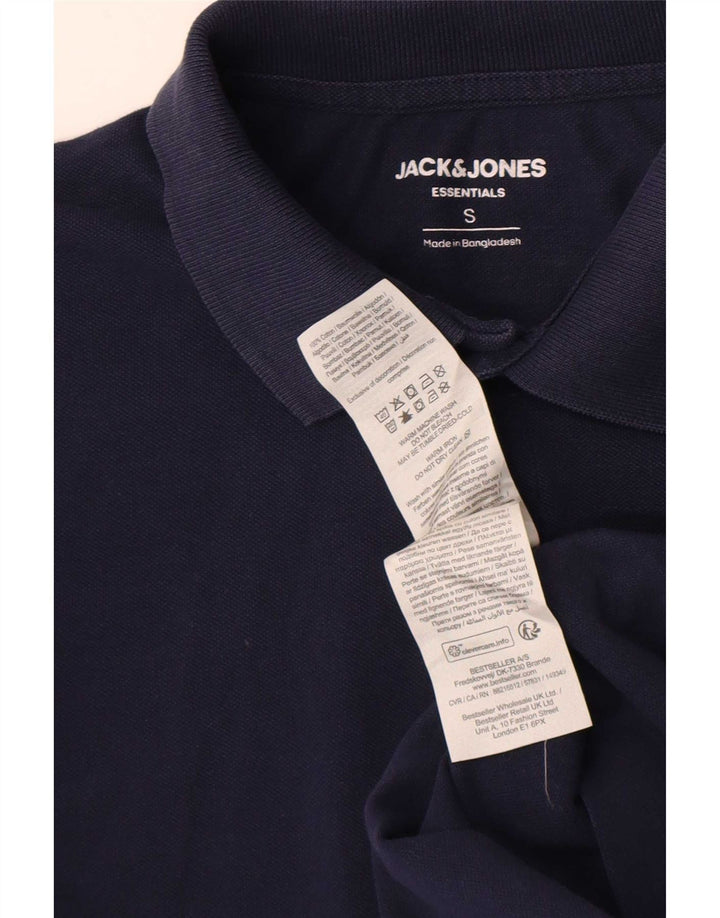 Camisa polo masculina Jack & Jones pequena algodão azul marinho