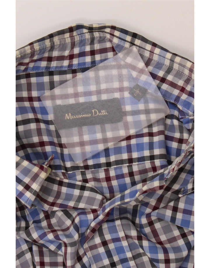 Camisa masculina Massimo Dutti grande xadrez azul