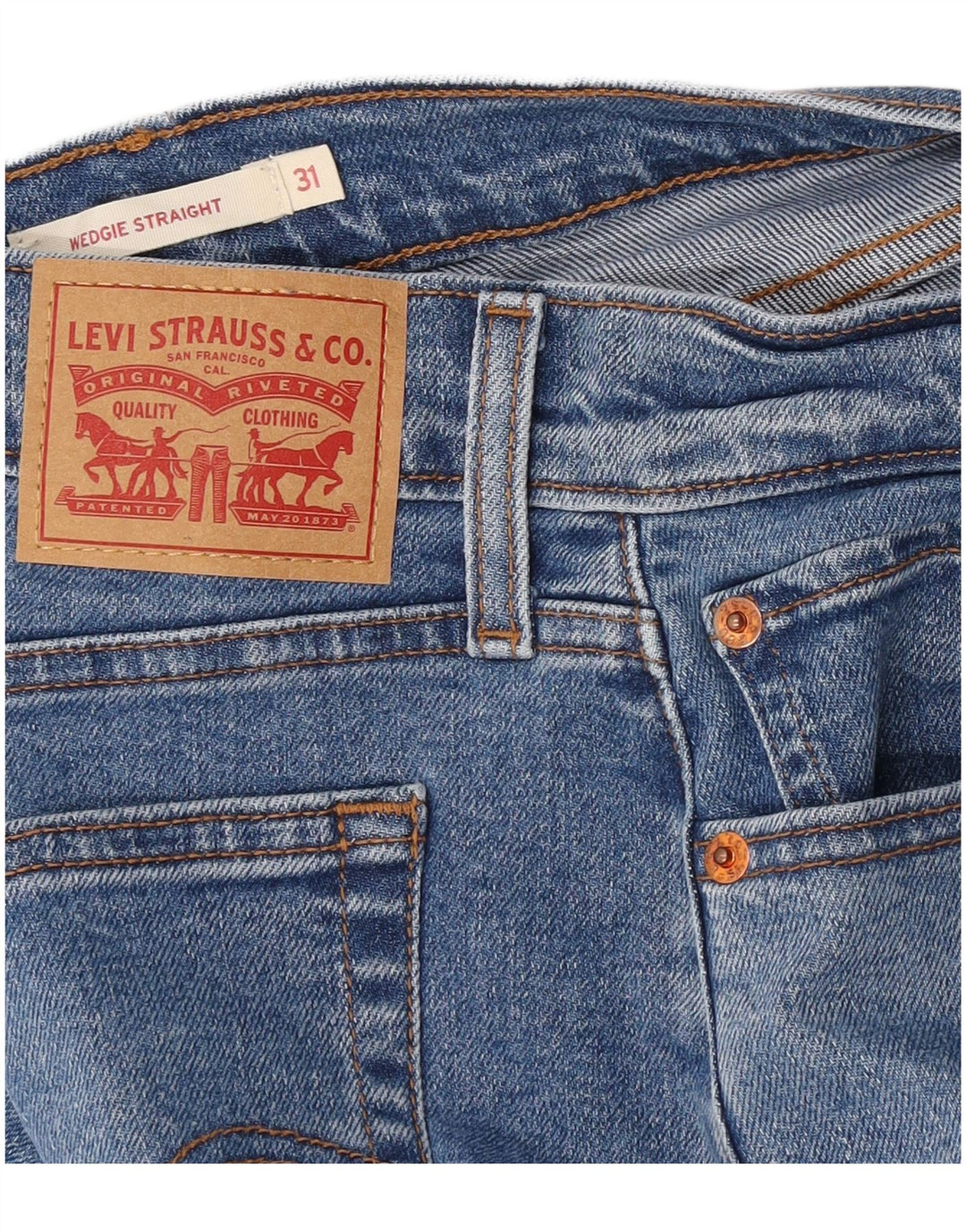 Calça jeans feminina Levi's Wedgie Straight W31 L28 azul
