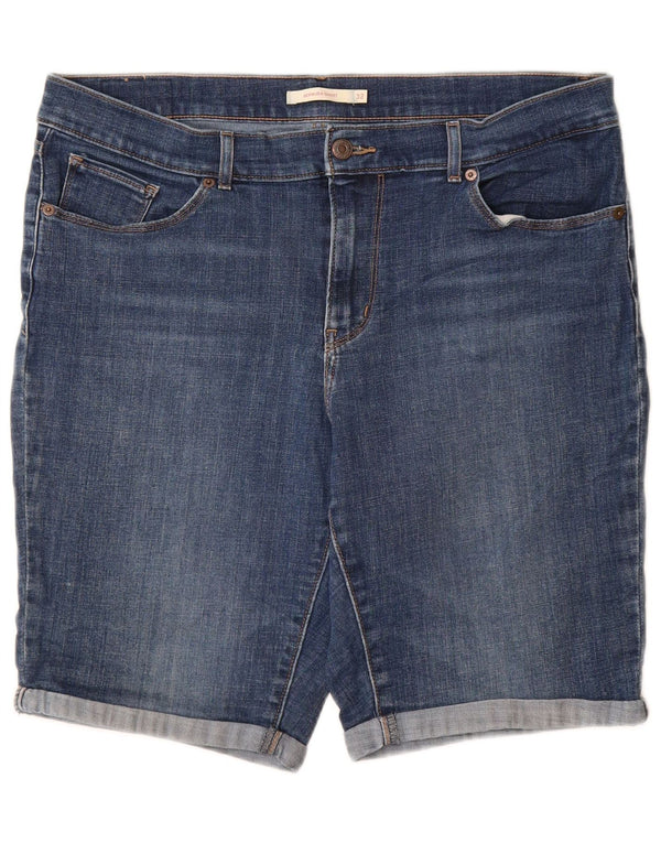 Bermuda jeans feminina LEVI'S W32 grande algodão azul