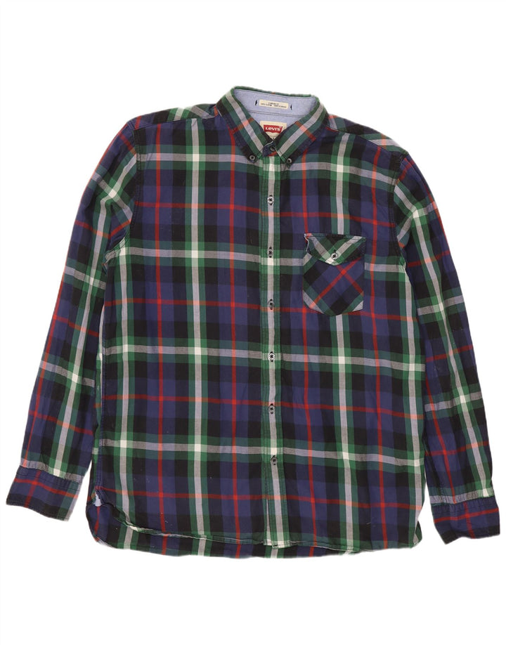 Camisa masculina Levi's Standard Fit grande algodão xadrez multicolorido