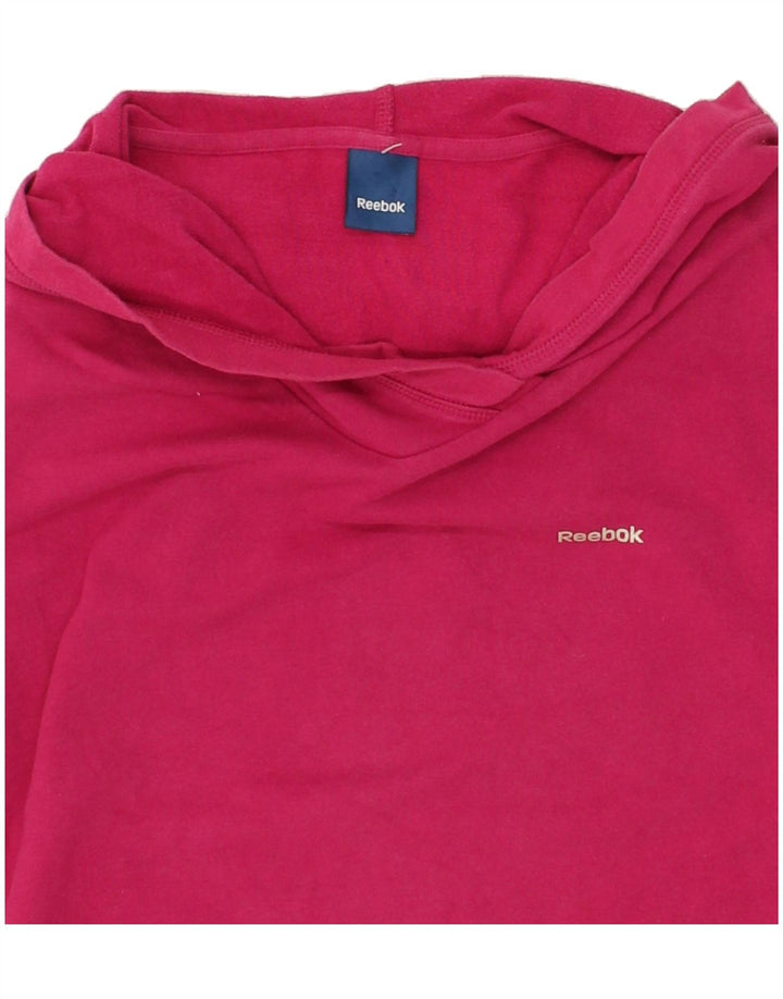 REEBOK Womens Hoodie Jumper UK 12 Medium Pink Cotton Vintage Reebok and Second-Hand Reebok from Messina Hembry 