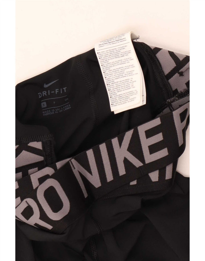 Leggings Nike Womens Dri Fit Graphic UK 8 Pequeno Poliéster Preto
