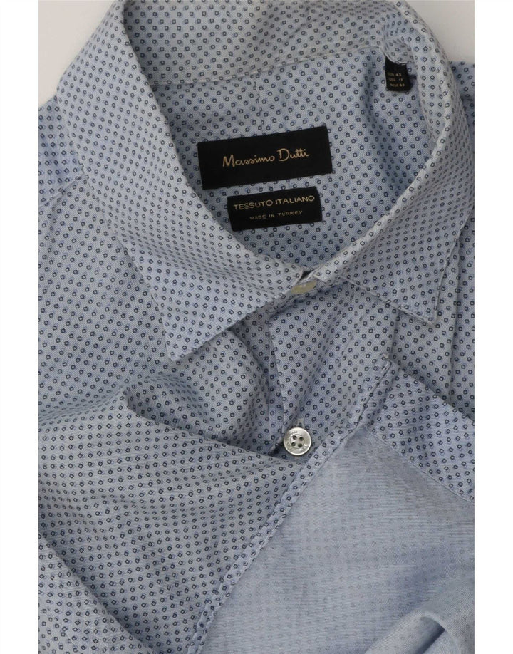 Camisa masculina Massimo Dutti tamanho 43 grande azul manchado