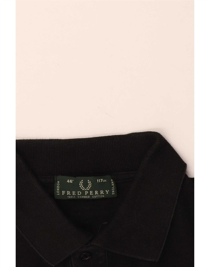 Camisa polo masculina Fred Perry grande algodão preto