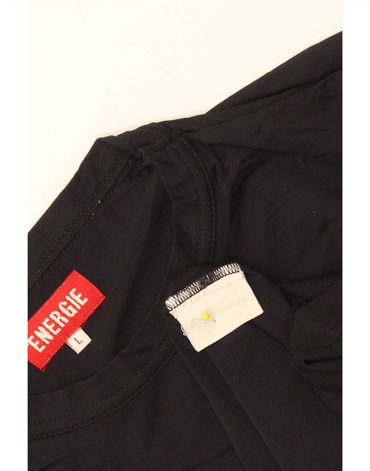 Camiseta feminina Energie UK 14 grande poliéster preto