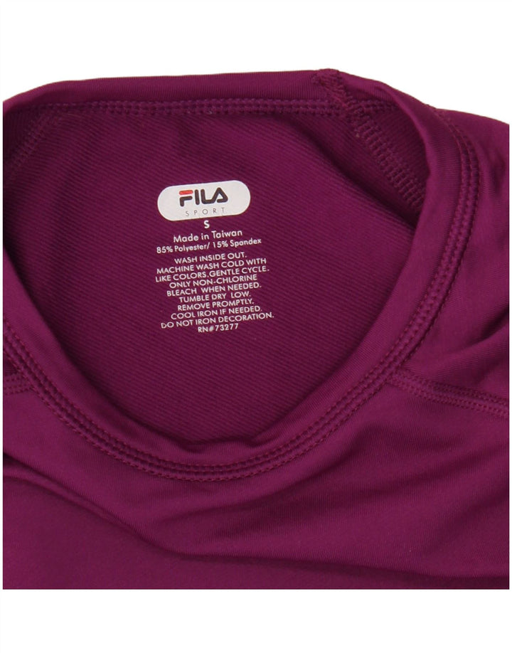 Fila Womens Graphic Top Manga Longa UK 10 Pequeno Roxo Poliéster