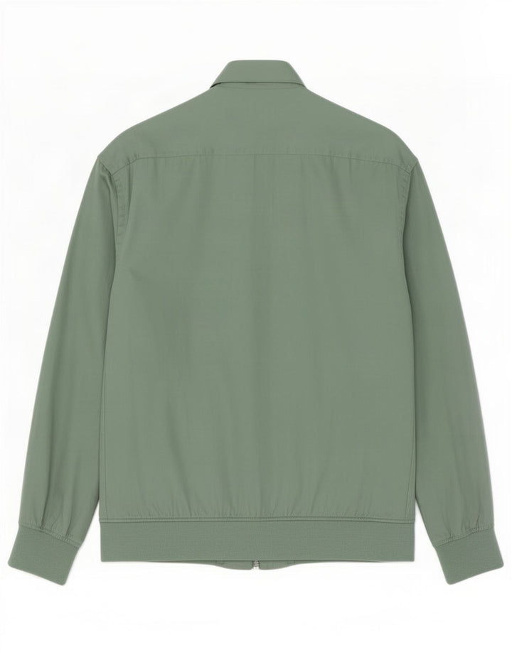 Zara Mens Bomber Jacket UK 36 Pequeno Lyocell Verde