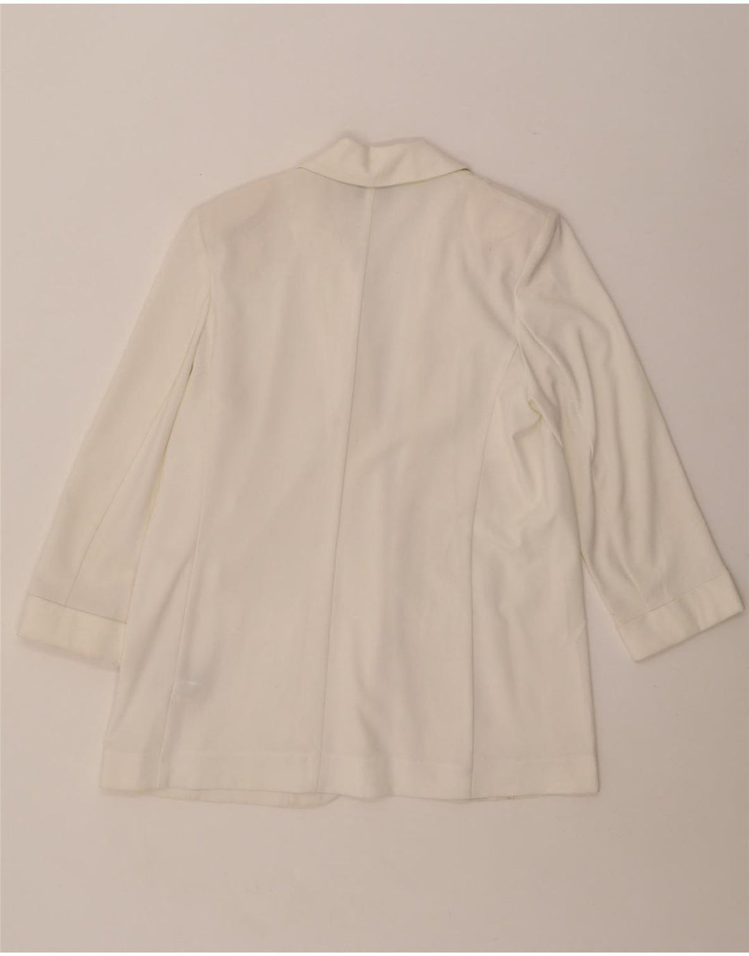 Jaqueta blazer feminina MARKS & SPENCER manga 3/4 aberta Reino Unido 12 médio branco