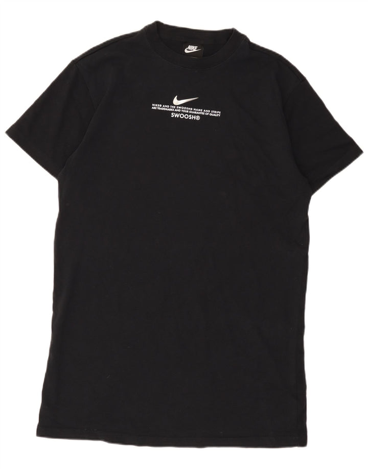 Camiseta Nike masculina Swoosh gráfica top médio algodão preto