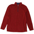 Suéter masculino Izod com zíper e gola XL em poliéster manchado vermelho