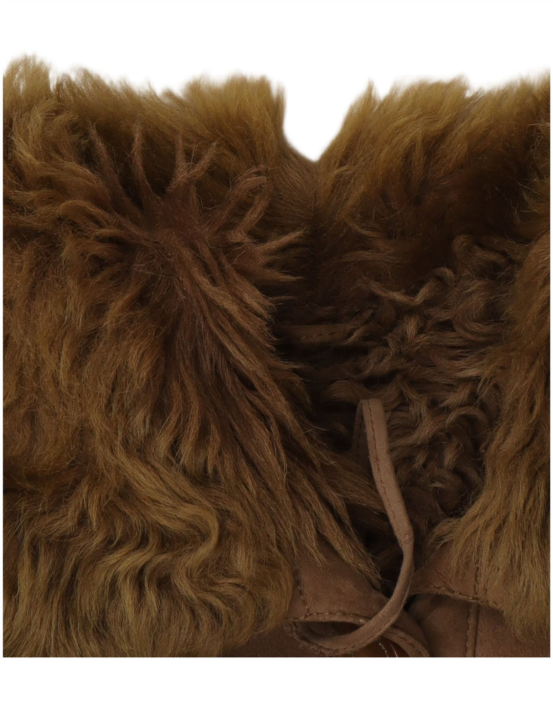 Casaco feminino vintage oversized shearling UK 10 pequeno marrom