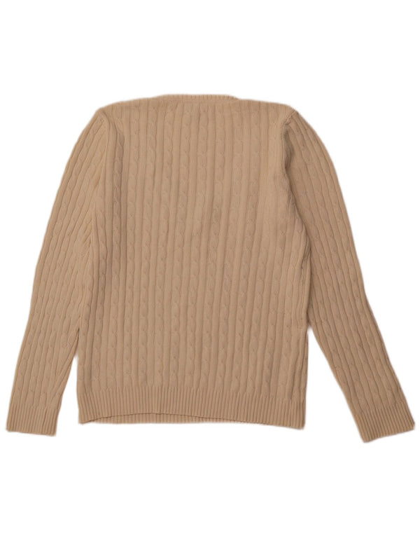 CREW CLOTHING Suéter feminino com decote em V UK 18 XL algodão branco