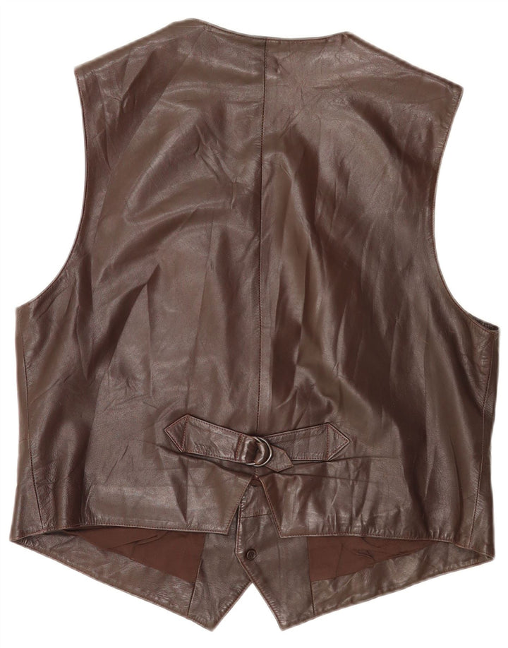 Colete masculino Creation EU 54 2XL couro marrom