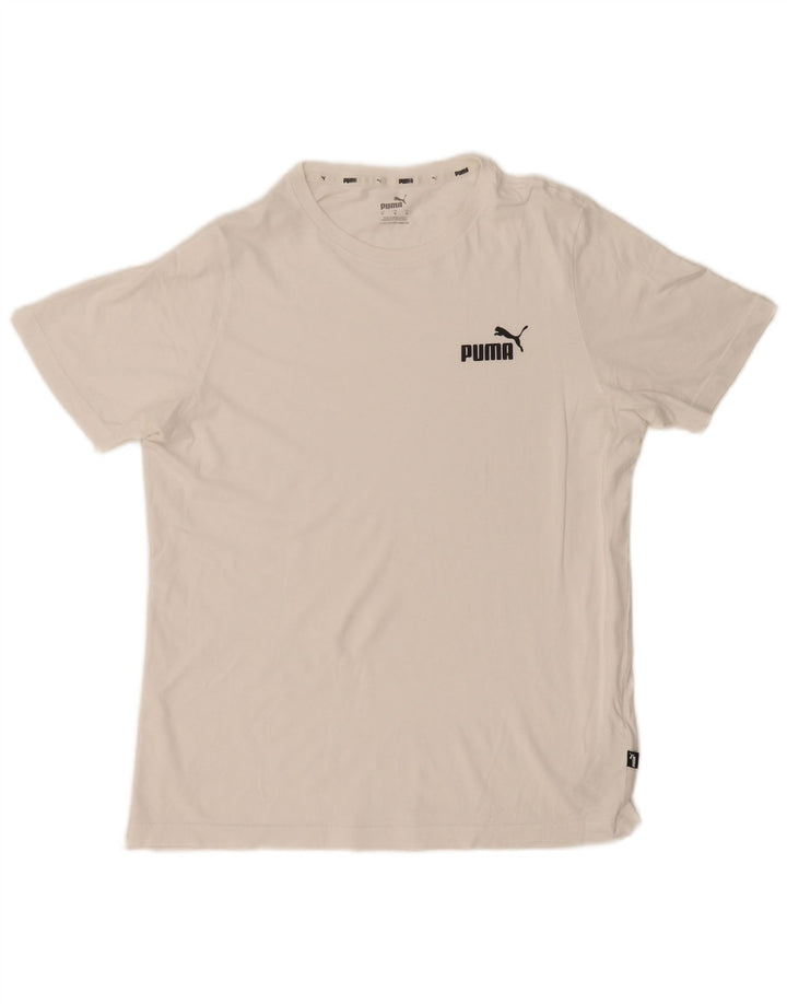 Puma Camiseta Masculina Top Médio Algodão Branco
