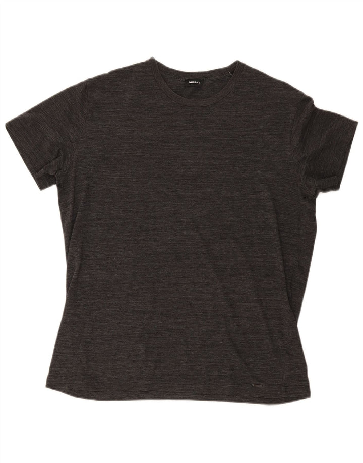 Camiseta masculina Diesel Top XL algodão manchado cinza