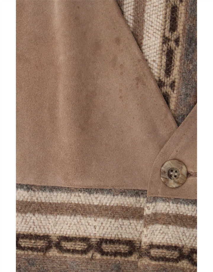 Colete utilitário masculino vintage UK 38 lã geométrica cinza médio