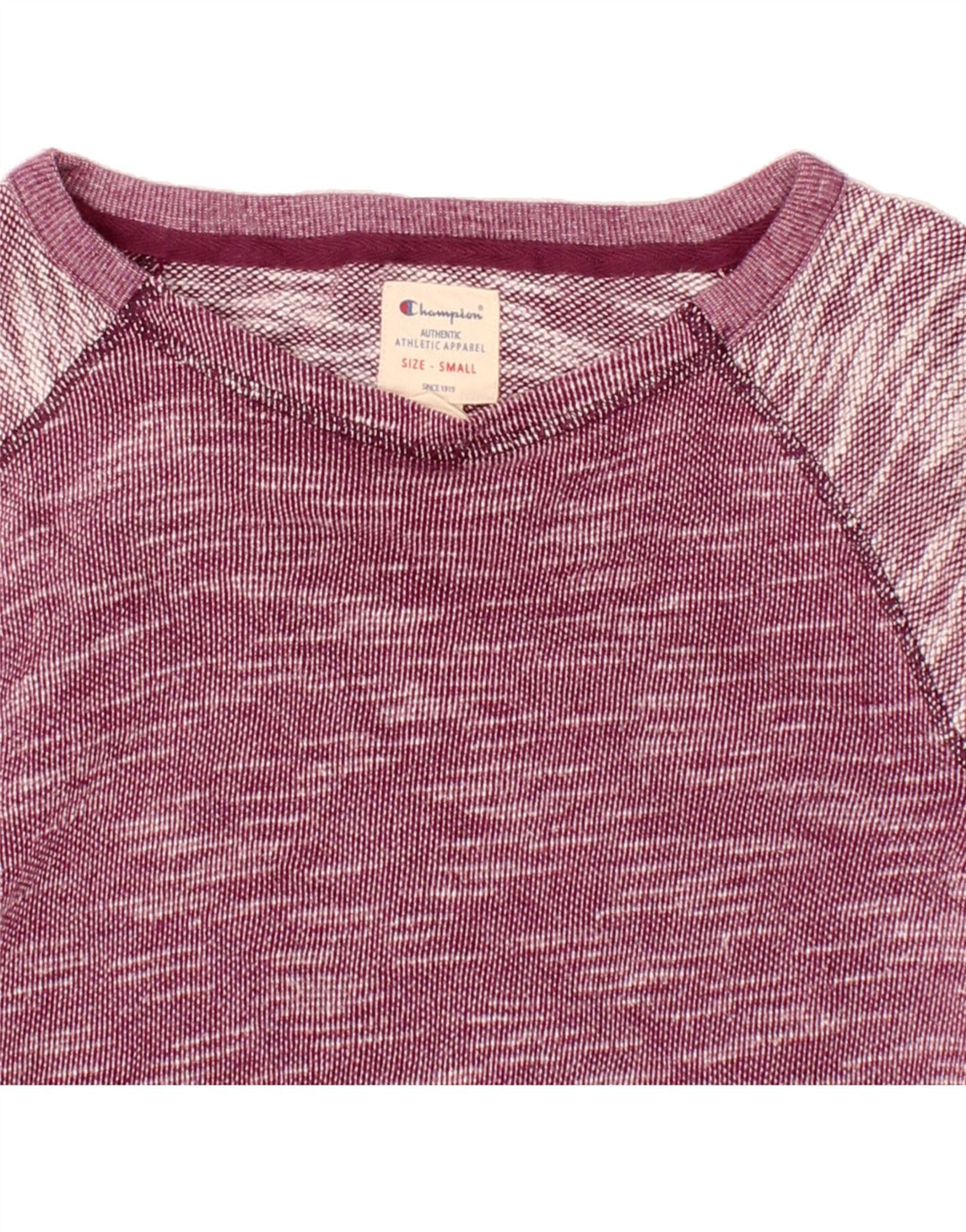 CHAMPION Womens Sweatshirt Jumper UK 10 Small Purple Flecked Cotton Vintage Champion and Second-Hand Champion from Messina Hembry 